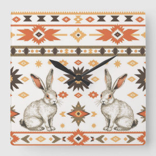 Desert Hares Fyrkantig Klocka