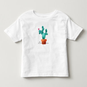 Desert Heart Cactus Grönt Rosa Kids NAMN Kärlek T Shirt