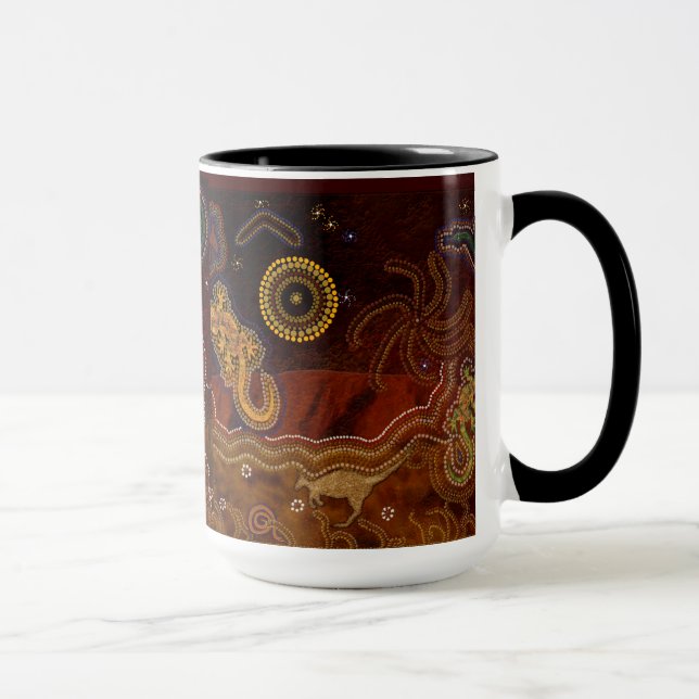 ’Desert Heat’ australiska Aboriginal Stil Mugg (Höger)