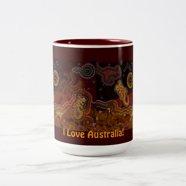 ’Desert Heat’ australiska Aboriginal Stil Mugg (Center)