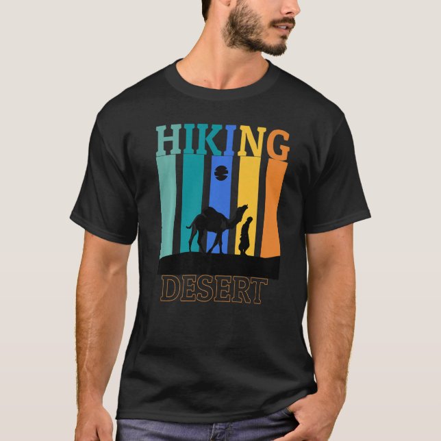 Desert Hike Retro Hiker utomhus Camping Nature H T Shirt (Framsida)