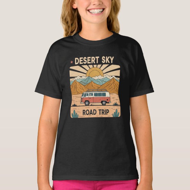 Desert Himmel Road Vintage T-Shirt - Classic Campe (Framsida)