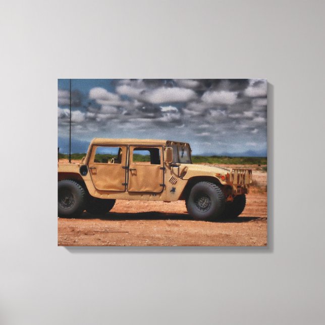 Desert Humvee - Kanvastrycket Fine Art Canvastryck (Framsida)