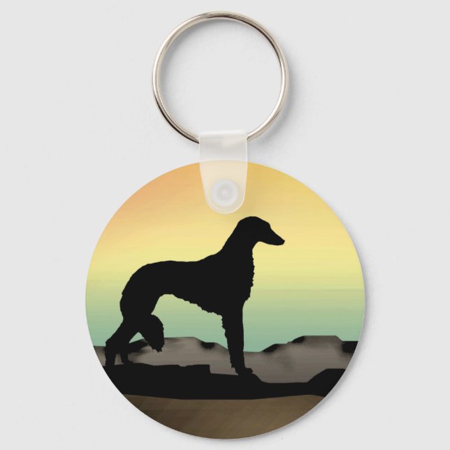 Desert Hund Saluki Nyckelring (Framsida)