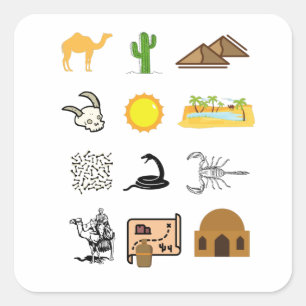 Desert Inslag Fyrkantigt Klistermärke