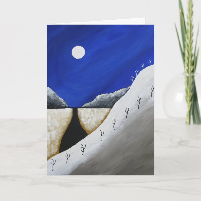 Desert jul Blessings Arizona Folk Art Helgkort (Framsida)