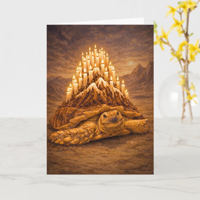 Desert king tortoise birthday cake mountain kort (Gul blomma)