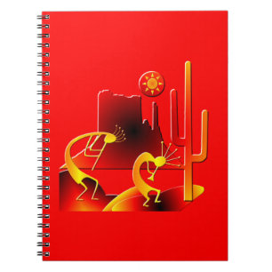 Desert Kokopelli Anteckningsbok Med Spiral