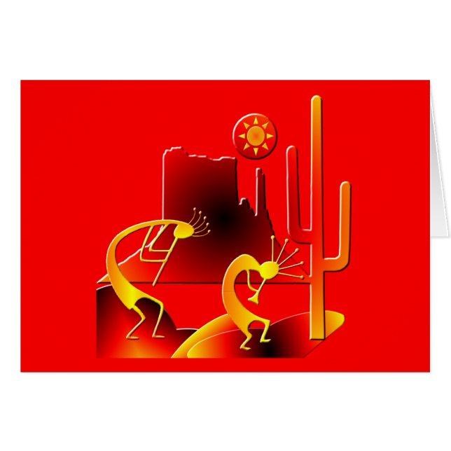 Desert Kokopelli Hälsningskort (Framsidan Horizontal)