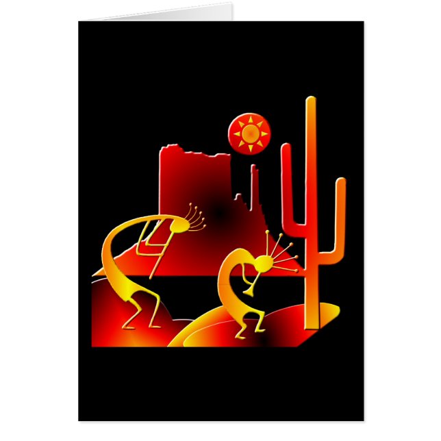 Desert Kokopelli Hälsningskort (Framsidan)