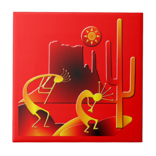Desert Kokopelli Kakelplatta