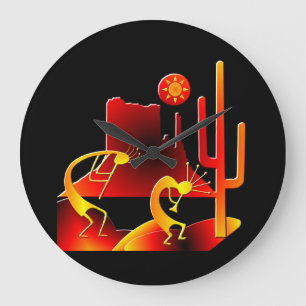 Desert Kokopelli Stor Klocka