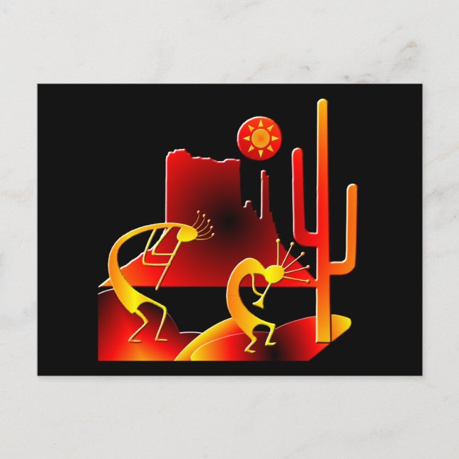 Desert Kokopelli Vykort (Framsida)
