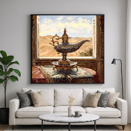 Desert Lamp - Painterly Stil still Life Art Poster