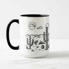Desert Landscape with Cacti nature Mugg