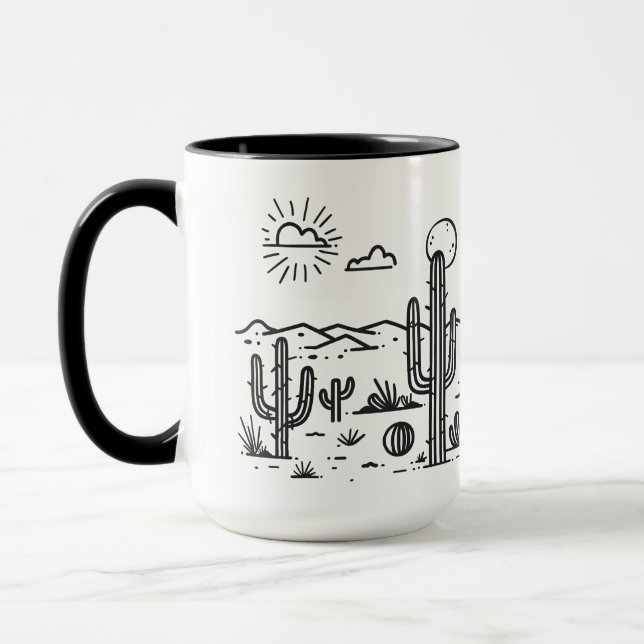 Desert Landscape with Cacti nature Mugg (Vänster)