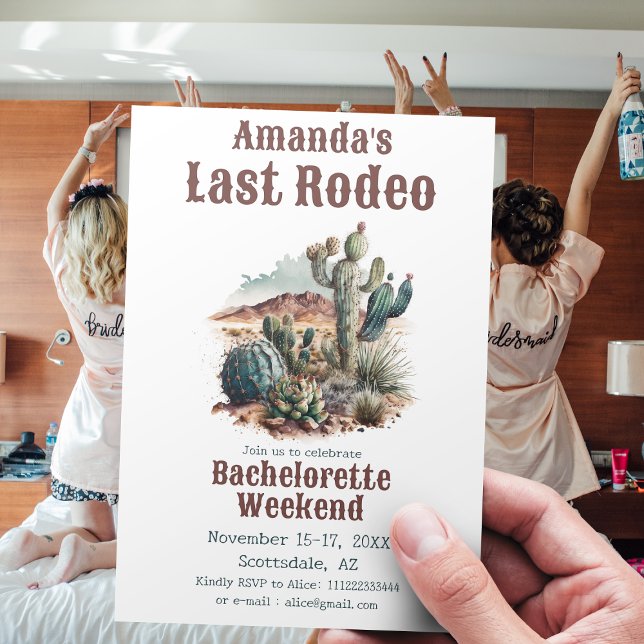 Desert Last Rodeo Scottsdale Bachelorette Helg Inbjudningar (Skapare uppladdad)