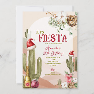 Desert Låt oss Fiesta Cactus jul 50:e födelsedagen Inbjudningar