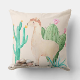 Desert LIama Cactus Flowers Nature Kudde