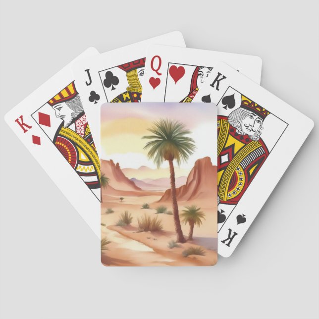 Desert liggande med Date Handflatan Casinokort (Baksidan)