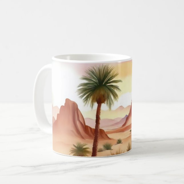Desert liggande med Date Handflatan Kaffemugg (Framsida vänster)