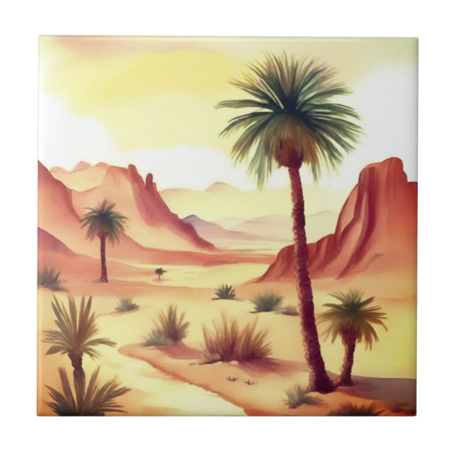 Desert liggande med Date Handflatan Kakelplatta (Framsidan)