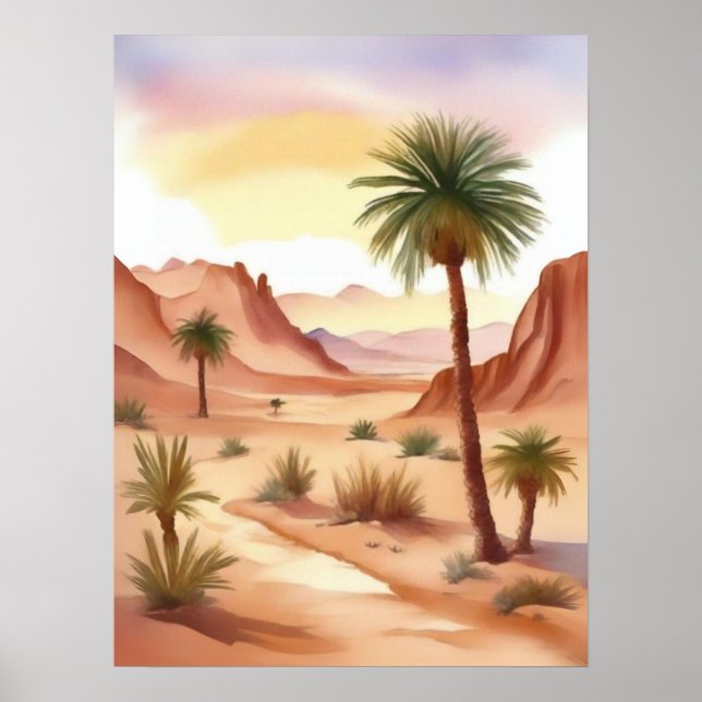 Desert liggande med Date Handflatan Poster (Framsidan)