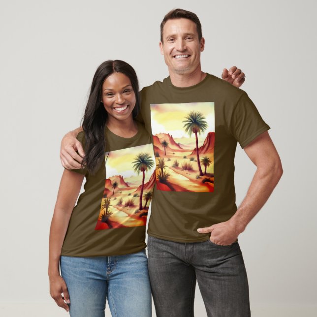 Desert liggande med Date Handflatan T Shirt (Unisex)