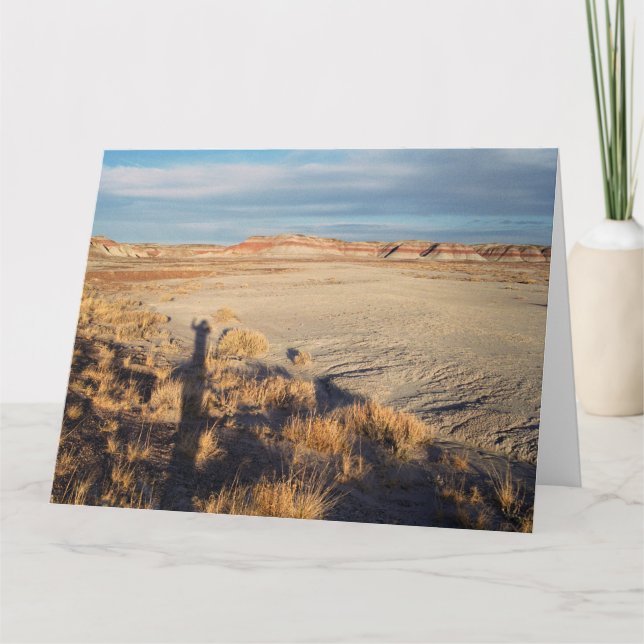Desert liggande med skuggfoto med våning kort (Framsida)