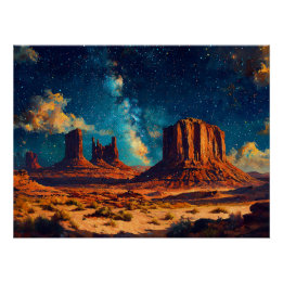 Desert liggande med tornstensformning perfect poster