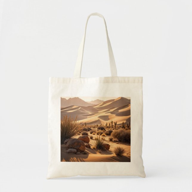 Desert liggande vid solnedgång tygkasse (Framsidan)
