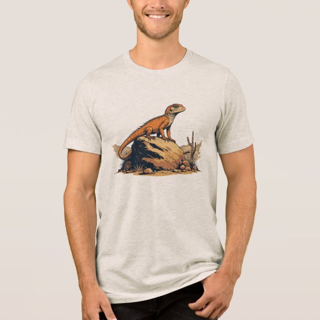 Desert Lizard Vintage Stil T Shirt (Framsida)