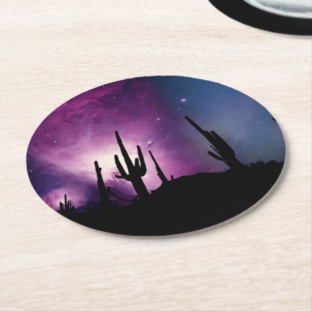 DESERT LJUS NEBULA UNDERLÄGG PAPPER RUND (Vinklad)