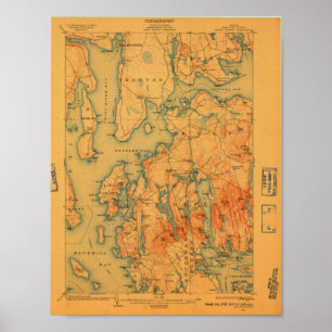 Desert Maine Karta, 1908 Poster