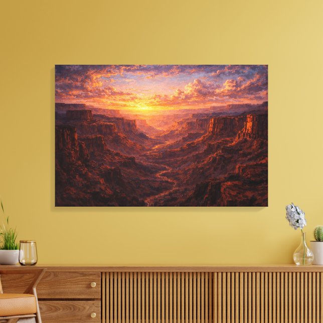 Desert Majesty: The Radiant Canyon Canvastryck (Insitu (Vardagsrum))