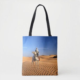 Desert man på en kameltot tygkasse