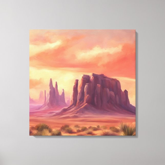 Desert Mesa Colorful Monument Valley Butte Canvastryck (Framsida)