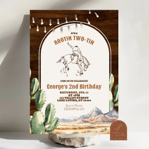 Desert Mexican Rootin’ TWO-Tin’ 2nd Birthday Inbjudningar