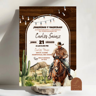 Desert Mexican Spain Cowboy Birthday Inbjudningar