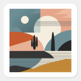 Desert Mirage Fyrkantigt Klistermärke