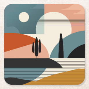 Desert Mirage Underlägg Papper Kvadrat