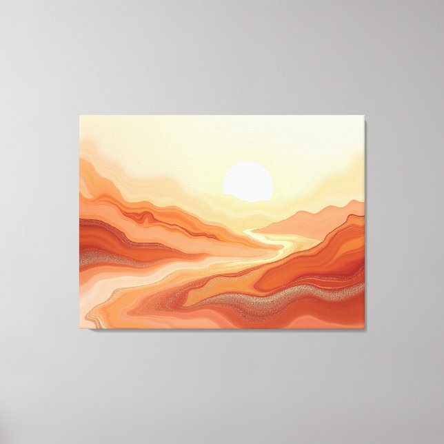 Desert Mirage – Warm Earth Fluid 40"x32" Abstract  Canvastryck (Framsida)