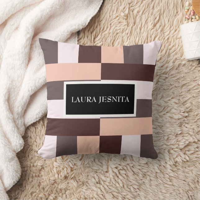 Desert Mocha Geometric Kudde (Filt)
