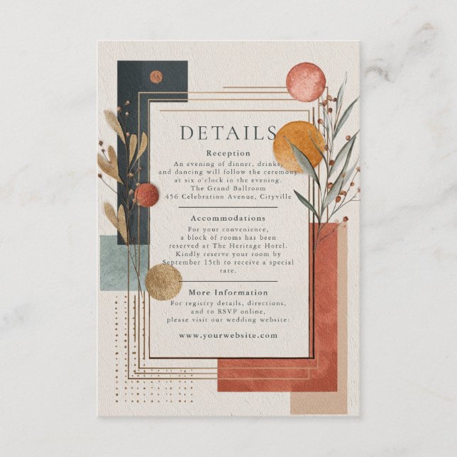 Desert Modern Terracotta Geometric Tilläggskort (Framsida)