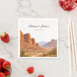 Desert Mountain Landscape Southwestern Wedding Pappersservett