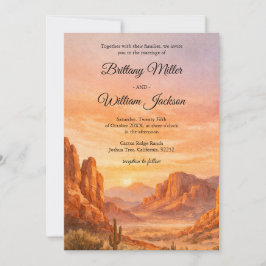 Desert Mountain Rustic Boho Southwest Wedding Inbjudningar