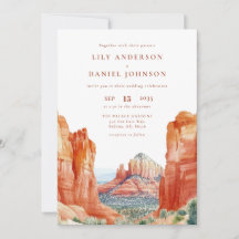 Desert Mountain Watercolor QR Code Wedding