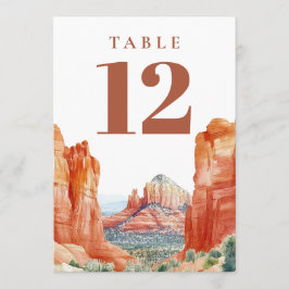 Desert Mountain Watercolor Table Number Inbjudningar