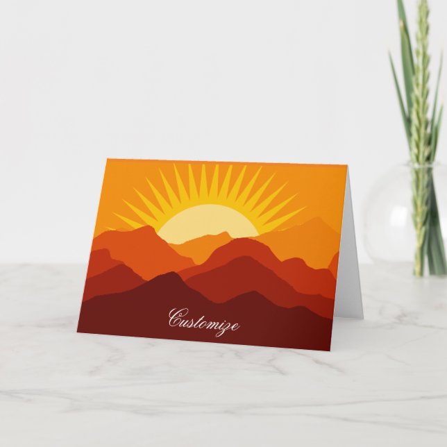 Desert Mountains Sunset Thunder_Cove Helgkort (Framsida)