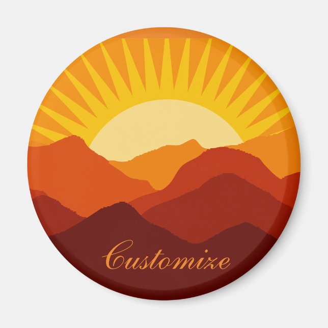 Desert Mountains Sunset Thunder_Cove Magnet (Framsidan)
